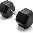 CAP Barbell Coated Hex Dumbbell Weight - Single | 10-120 lbs | Black 