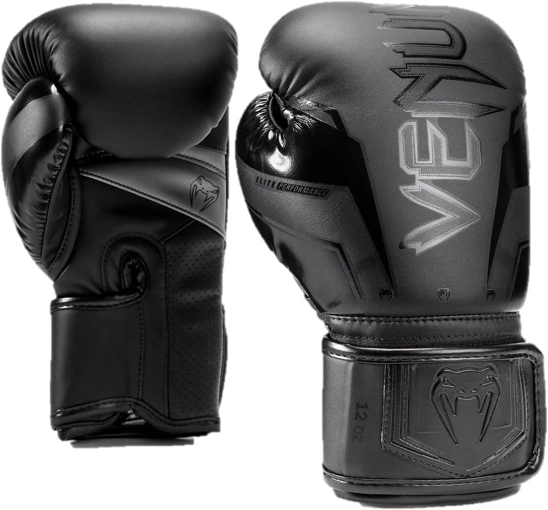 Venum Elite Evo Boxing Gloves - Black/Black