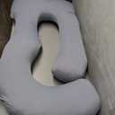 MOON PARK Pregnancy Pillows for Sleeping - U Shaped Full Body Maternity Pillow with Removable Cover - Support for Back, Legs, Belly, HIPS - 57 Inch - Grey - Cooling Cover