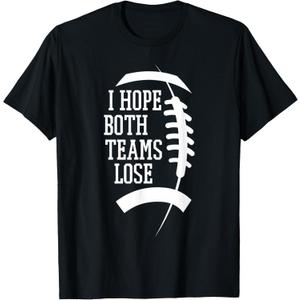 I Hope Both Teams Lose Womens And Mens Sports Fan Unisex-Adults, Unisex-Kids Black Short Sleeve T-Shirt, L