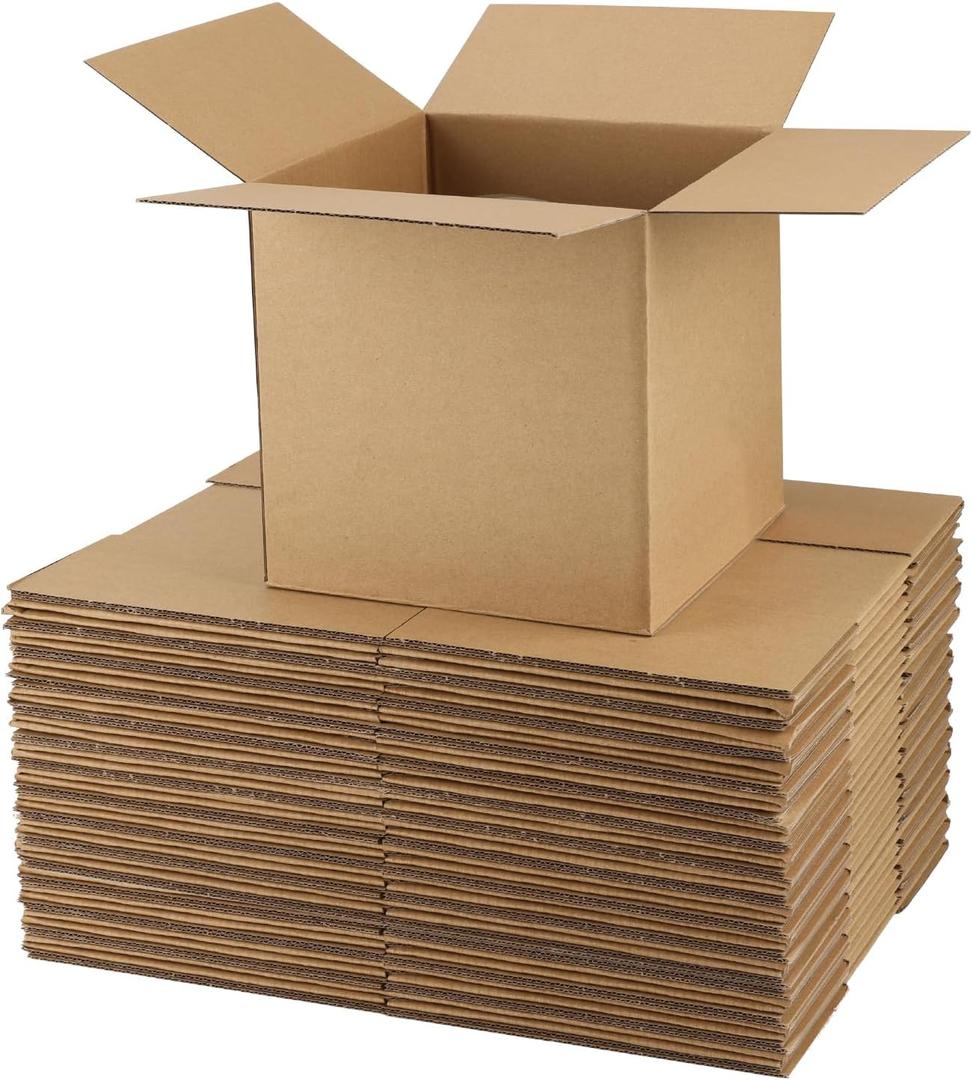 CRUGLA 7x7x7 Shipping Boxes for Small Business, 25 Packs Corrugated Cardboard Boxes for Shipping Packing Mailing (Brown)