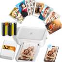 HPRT CP4100 4x6 Photo Printer with 108 Sheets & 2 Ribbons, Full-Color Thermal Dye Sublimation Wi-Fi Printing, Portable Instant Picture Printer for iPhone/Android, AR Video, Fun App, Home Use, White