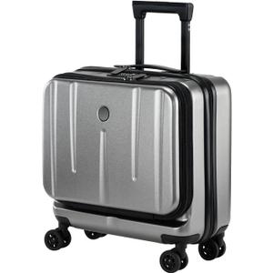 16 Inch Carry On Luggage with 2 Compartments for 14 & 15 Laptop, 16.14*8*17.12 Rolling Briefcase, Lightweight Hardshell ABS+PC Suitcase with Spinner Silent Wheels, for Business Trip, Dark Gray