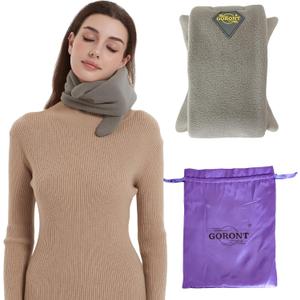 Travel Pillow, U-Shaped Chin Support Pillow and Multi-Functional Scarf, Suitable for Rest in Planes, Cars or Offices. Easy to Clean and Portable, Equipped with a Luxurious Storage Bag (Medium)