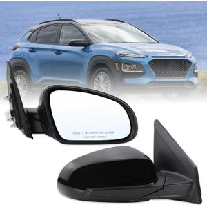 Right Passenger Side Mirror Compatible With 2018 2019 2020 2021 2022 2023 Hyundai Kona With Power Glass Manual Folding Black Replace#87620J9100(3Pins)