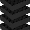 DIMJ Sock Drawer Organizer Dividers - 4 Pack 64 Cell Underwear Organizer Foldable Closet Storage for Ties, Belts, Lingerie, Hijab, Scarf, Handkerchiefs, Fabric Dresser Storage