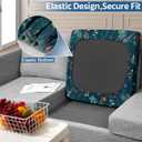 pickyNproud 8Pcs Patio Cushion Covers Stretch Outdoor Couch Cushions Slipcovers Replacement Washable Furniture Protector with Elastic Bottom Sofa Chair Seat Cover, Green Flower