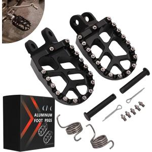 JFG RACING Dirt Bike Foot Pegs, Footpegs Pedal Rest for KLX250 06-20/KLX250S 09-14/KLR650 87-07/KLX300R 97-07 20/XR650L 92-21/XR600R 89-00/CRM250 CR85R CR85RB CR85R CR85RB KLX250R KLX650 CRF1000L-Black