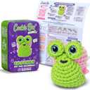 Cookie Box MINIs Crochet Kit for Beginners  Gift Set to Make Snail Dora Amigurumi Plushie  Easy DIY Crochet & Knitting Starter Kit with Printed Instructions & Step-by-Step Video Tutorial (Green and Pink)