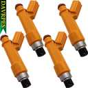4Pcs FJ453 23250-0M010 Fuel Injectors Fuel Spray Nozzle 12 Holes Disc Engine For 2010-2012 Lexus HS250H, 2003-2011 Toyota Camry 2.4L l4 Replace#23209280602325028060232500H050232090H050