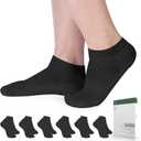 Bulinlulu Diabetic Socks for Women Men Size 7-9 9-11, 6 Pairs Low Cut Non Binding Socks for Women (Large, Black)