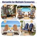 Gnostik Adirondack Chair Cushions Set of 2, 47x19.2x4 in, Grey Outdoor Chair Cushion Waterproof Thicken Larger Tufted Lounge Cushions Anti-Slip High Back Patio Seat Pads with Ties