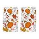 Artoid Mode Leaves Pumpkin Pinecone Thanksgiving Kitchen Towels Dish Towels, 18x26 Inch Farmhouse Holiday Decoration Cleaning Set of 2