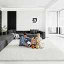 8x10 Area Rugs for Living Room, Large Fluffy Cream White Rugs for Bedroom, Fuzzy Shag Soft Non-Slip Carpet for Kids Girls and Boys Nursery Dorm Indoor Room Home Decor, Cream White