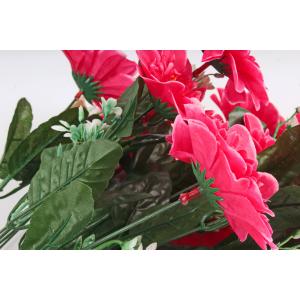Artificial Flower Bouquets with Pink Blooms and Green Leaves, Decorative Faux Floral Stems for Home, Wedding and Party Decor