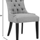 Modway Regent Button Tufted Upholstered Fabric Dining Chair in Light Gray, 25"D x 22"W x 36"H