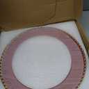 Red Charger Plates, 13 Inch Plastic Beaded Chargers for Dinner Plates, Party, Wedding, Birthday. Table Setting, (Set of 6)