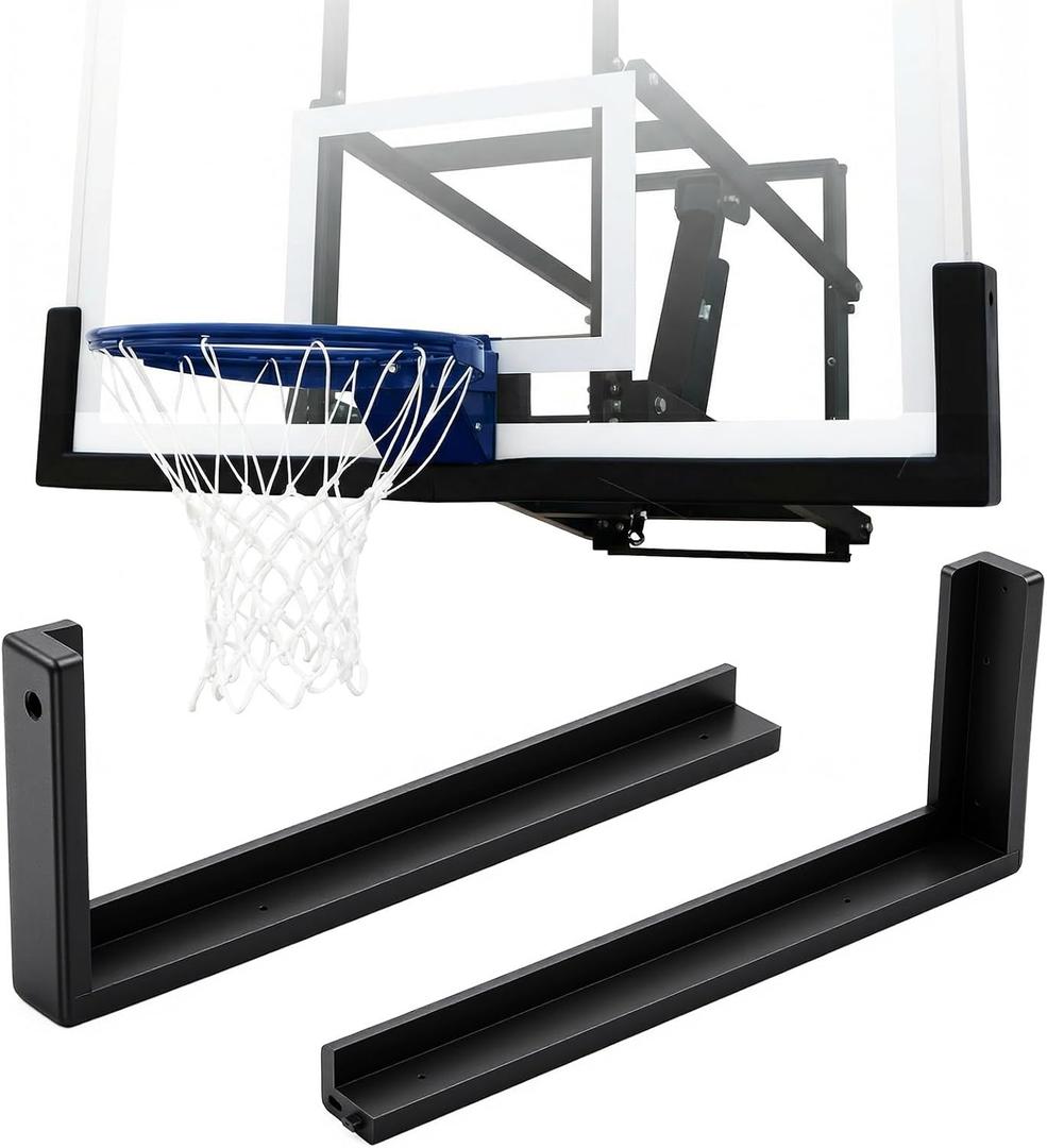 Pushglossy 1 Sets Universal Black Basketball Glass Backboard Padding Protector for Basketball Hoop Corner Outdoor Inground Replacement UV Resistance Professional Weatherproof Indoor
