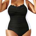 Visit the Aqua Eve Store Aqua Eve Womens Plus Size One Piece Swimsuit- Tummy Control Bathing Suit Full Coverage Swimwear, Size 18W