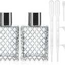 YU FENG 2 Pack Refillable Glass Spray Perfume Bottles 100ml / 3.4 oz Cosmetic Fine Mist Atomizer Bottle Empty Portable Clear Glass Essential Oil Container for Travel