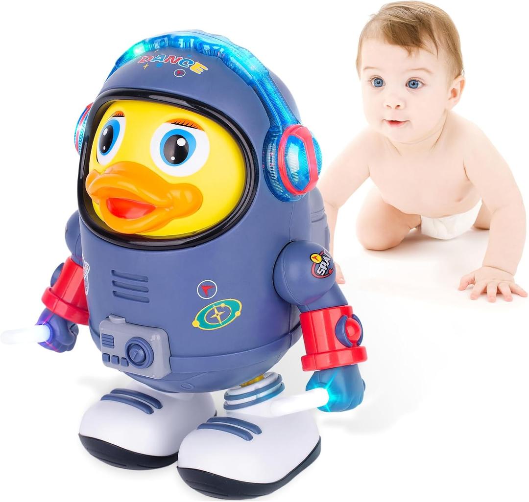 Baby Toys, Electric Space Duck, Electric Music Toy,Electric Toys with Lights and Sounds, Moving Walking Dancing Toys for Toddler (Space Duck)
