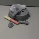 NACOCO Pet Standing Water Dispenser Cat Dog Standing Bowl with Detachable Pole Automatically Feeding Water Height Adjustable(Grey)