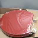 Red Elongated Toilet Seat Natural Wood Toilet Seat with Zinc Alloy Hinges, Easy to Install also Easy to Clean, Scratch Resistant Toilet Seat by Angol Shiold (Elongated, Red)