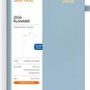 SUNEE 2026 Weekly and Monthly Planner 5.5" x 8.3" (January 2026-December 2026), Half Weekly Half Note, Small Yearly Calendar Planner, Leather Hardcover, 100 GSM Paper, Notes, Inner Pocket, Blue