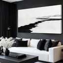SDYA Black and White Pictures for Wall Decor Minimalist Canvas Painting 48x24 Hanging Decor for Bedroom Large Wall Art for Office