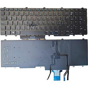 Laptop Replacement Latin Spanish Keyboard for Dell Latitude E5550 P37F E5570 P48F E5580 E5590 E5591,Precision 3510 3520 7510 7520 7710 7720 Laptop Keyboard Stick Pointer/Backlit