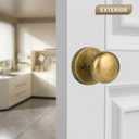 Dummy Door Knobs Interior, Antique Brass Bronze Door Knobs, Vintage Non-Locking Inactive Door Handle for Closet and Bifold, 2 Pack