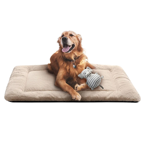 Dog Beds Crate Pad for Large Dogs Ultra Soft Dog Crate Bed Washable & Anti-Slip Kennel Pad for Dogs Cozy Sleeping Mat,Cream 42inch