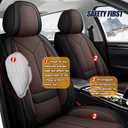 Car Seat Covers Full Set 3D Foam Back Support, 2 Front Seats Universal Fit for Most Trucks,Sedan and SUVs, Waterproof Nappa Leather Super Breathable, Storage Bags, All Season, Black+Coffee