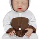 Vollence 18 Inch Eye Closed Full Silicone Baby Doll, Not Vinyl Dolls, Sleeping Lifelike Reborn Baby Doll, Realistic Newborn Real Baby Doll - Girl