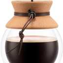 Bodum 34oz Pour Over Coffee Maker, High-Heat Borosilicate Glass with Reusable Stainless Steel Filter and Double Wall Cork Grip - Made in Portugal
