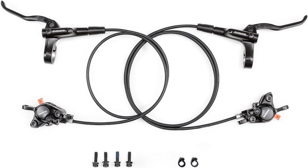 MT200 Hydraulic Brakes with SM-RT56 160/180mm Rotors, Left Front 850mm Right Rear 1550mm Hydraulic Brakes Aluminum Alloy Levers with Calipers Bike Disc Brakes