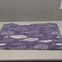 Navy Blue Fish Nautical Door Mat, Lake Beach House Decor Doormat Non-Slip for Front Door Porch Indoor Outside Entrance Entryway, Blue Fishing Lake Beach Welcome Mat, 17x30 Inch