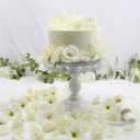 56 PCS Artificial Flower Heads White Bulk Fake Rose Peony Hydrangea Faux Flowers Small for Crafts Wedding Hair Cap Dresses Cake Baby Shower Decorations