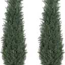 3FT Artificial Topiary Cedar Trees, 2-Pack Realistic Pre-Potted UV Resistant Faux Cypress Plants for Home Porch, Garden, and Entryway Decor