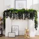 U'Artlines 10Pcs 7.2 Ft/Piece Artificial Wisteria Garland Silk Fake Black Wisteria Flowers Hanging Greenery Vines Garlands Rattan for Home Garden Wedding Arch Party Indoor Outdoor Dcor