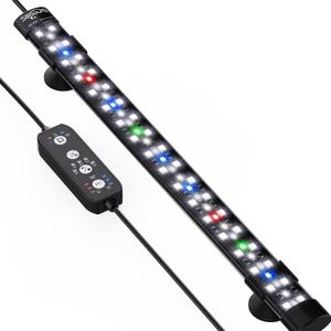 SEAOURA Submersible Aquarium Light for 16 to 27 Inch Fish Tank, 24/7 Cycle Fish Tank Light with Timer, Aquarium Plant Light with Full Spectrum+7 Single Colors, Auto On/Off, Adjustable Brightness (15 Inch length)