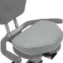 3" Thick Universal Recumbent Bike Seat Cushion - Anti-Slip Pad with Fixed Strap & One-Sided Silicone Printing Exercise Bikes Seat Cushion (Gray)