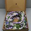 22 Inches Spring Wreaths for Front Door Blue Spring Door Wreath Summer Floral Wreath with Wildflower Lanvender for Wall Porch Indoors Outdoor Window Home Decorations