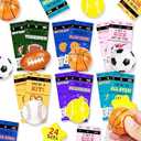 ZUZIMIRA Sport Stress Balls Valentines Day Cards Gifts for Boys Girls Classroom Exchange, 24 Packs Valentines Day Sports Balls with Cards for Kids School Party Favor