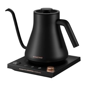 Electric Kettles, Gooseneck Electric Kettle, ±1℉ Temperature Control, Stainless Steel Inner, Quick Heating, for Pour Over Coffee, Brew Tea, Boil Hot Water, 0.9L Black