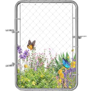 VEVOR Chain Link Fence Gate, 32 x 46 in, Adjustable Chain Link Fence Panel, Fit 2-4 ft (W) x 4 ft (H) Garden Fence Gate Opening, Rust-Resistant Galvanized Fencing Gate for Farm Posts Not Included