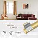 OLV Gold Curtain Rod, 1 Inch Adjustable Modern Curtain Rods for Windows 48 to 84 Inch, Decorative Heavy Duty Window Treatment Rods with End Cap Finials, Telescopic Splicing Drapery Pole, Easy Install