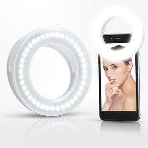 XINBAOHONG Selfie Ring Light Rechargeable Portable Clip-on Selfie Fill Light with 40 LED for Smart Phone Photography, Camera Video, Girl