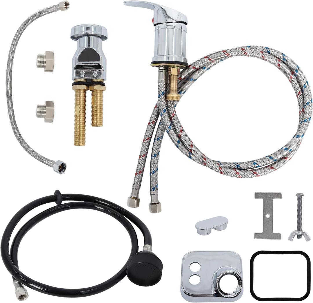 Shampoo Bowl Faucet, Vacuum Breaker Outside Faucet Kit & Shampoo Hose for Sink with Sprayer, Hair Salon Sink Sprayer Hose Replacement Set