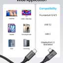 Silkland 80Gbps Right Angle USB 4 Cable for Thunderbolt 5 Cable 4FT, 120Gbps Bandwidth for 16K/Dual 8K, 240W, 90 Degree Braided USB C Video Cable Compatible Thunderbolt 4/5, MacBook M4 Pro,Dock